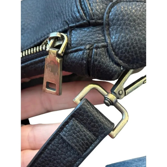 Anthropologie Urban Originals Black Leather Half Moon Crossbody Bag - Picture 4 of 7